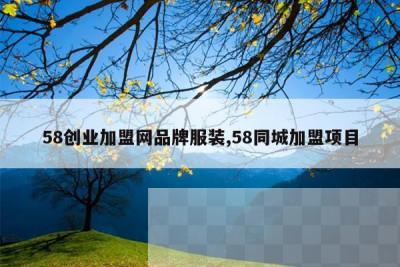 58创业加盟网品牌服装,58同城加盟项目